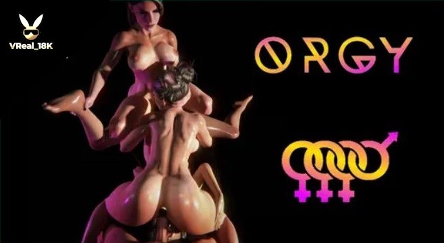 Orgy FFFM with scissoring, 69, doggy style and ball sucking