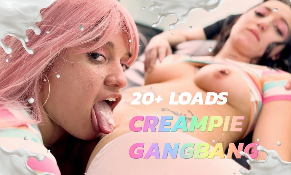 Creampie Gangbang with Sexy Witchy Duo