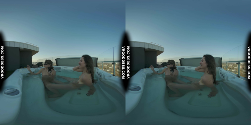 Josie Naked Rooftop Jacuzzi Between The Scenes Dirty Female Director Lesbian Touching Miss Pussycat - Image 3