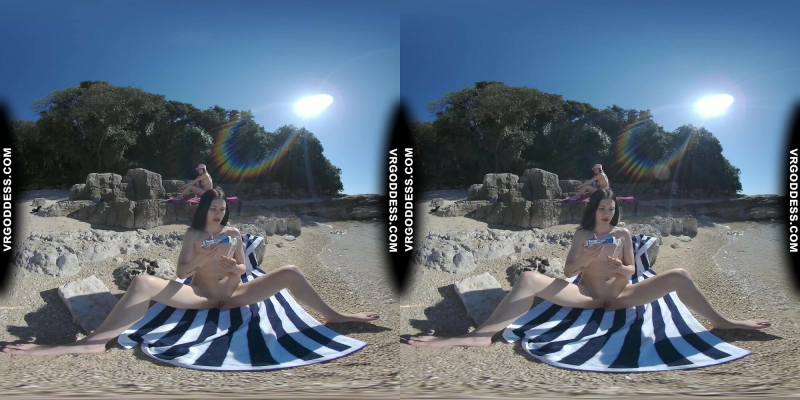 Matty Mila Perez Nude Beach Dildo Play in VR - Image 4