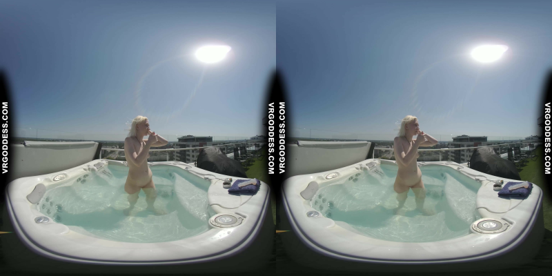 Penthouse Rooftop Jacuzzi Hot Ingrida Smoking And Masturbating In The Sun - Image 1