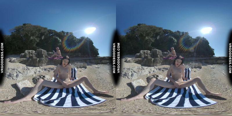 Matty Mila Perez Nude Beach Dildo Play in VR - Image 1