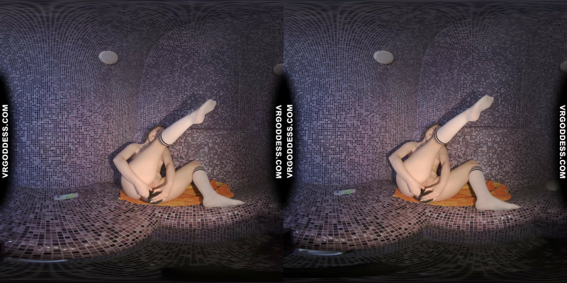 Pretty Teen Lika Masturbating With A Fetish Dildo In The Sauna Steam Room - Image 8