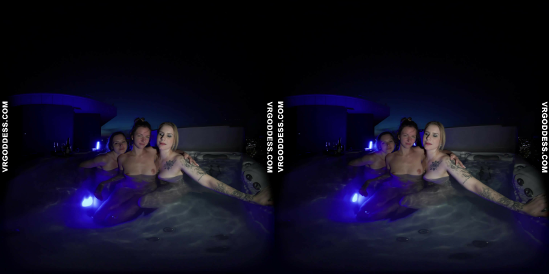 Three Of The Hottest Models Late Night Lesbians Playing In Rooftop Jacuzzi Lea Rebeka Ruby Melonie - Image 9
